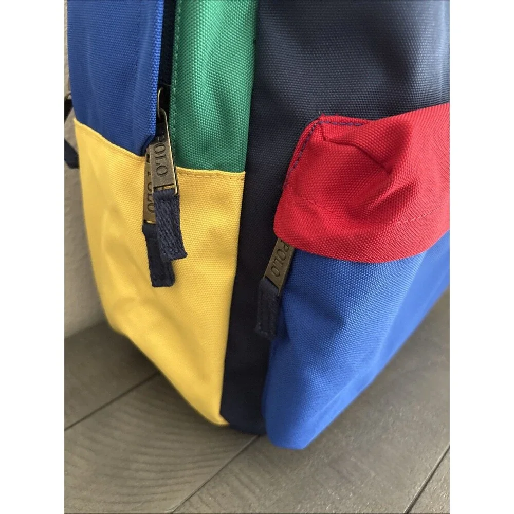 Polo Ralph Lauren Colorblock Multi-Color Backpack Bag Navy/Multicolor